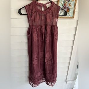 Bella Ella Boutique Mauve Lace Dress